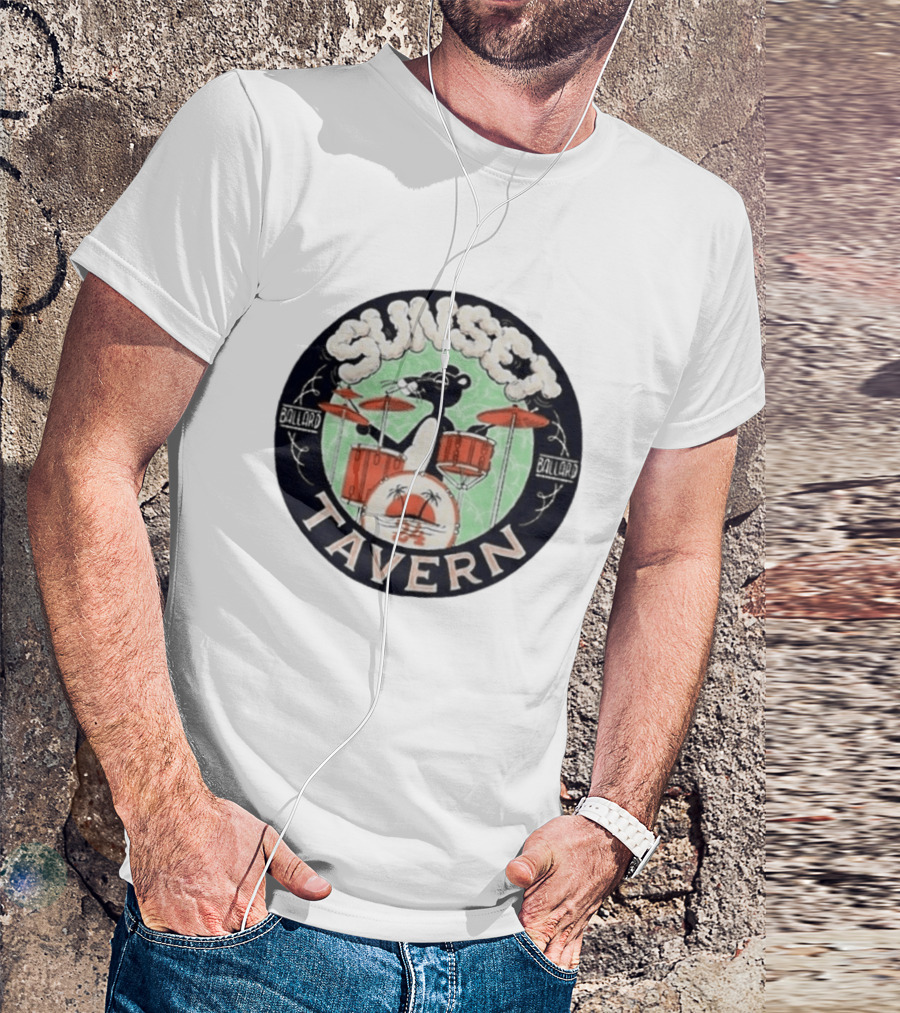 Sunset Tavern Ballard Drumming Bear 24th Anniversary Party Limited Edition T-Shirt