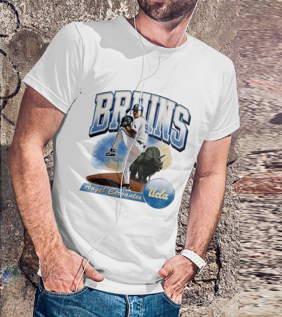 UCLA Bruins Angel Cervantes Baseball Player With Dinosaur T-Shirt