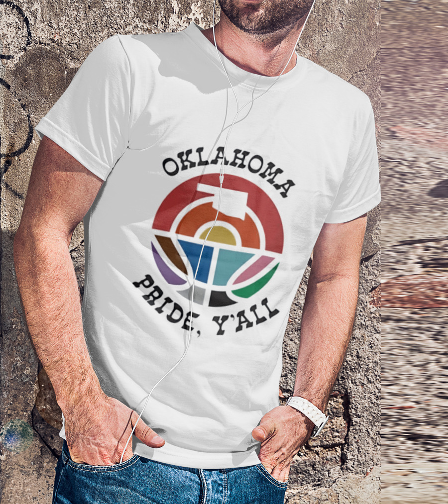 Oklahoma Pride Y'all Colorful State Sunset T-Shirt