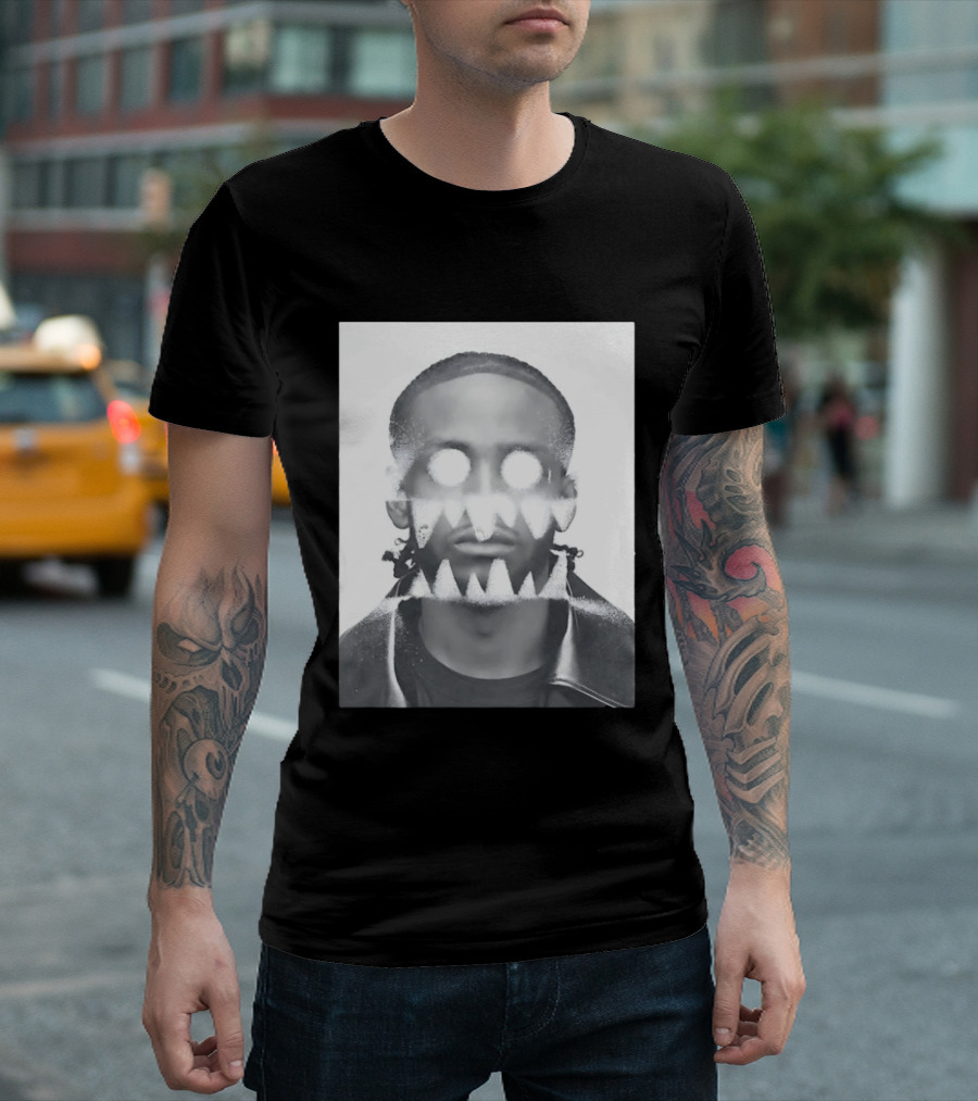 Astro Surreal Man Glowing Eyes Sharp Teeth T-Shirt