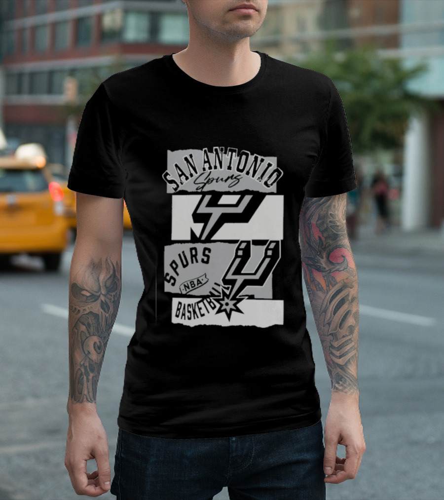 San Antonio Spurs In The Paint Vintage NBA Logoman Edition T-Shirt