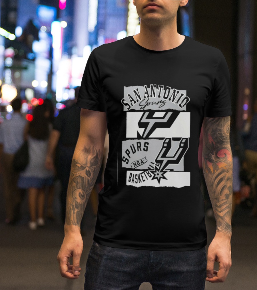 San Antonio Spurs In The Paint Vintage NBA Logoman Edition T-Shirt