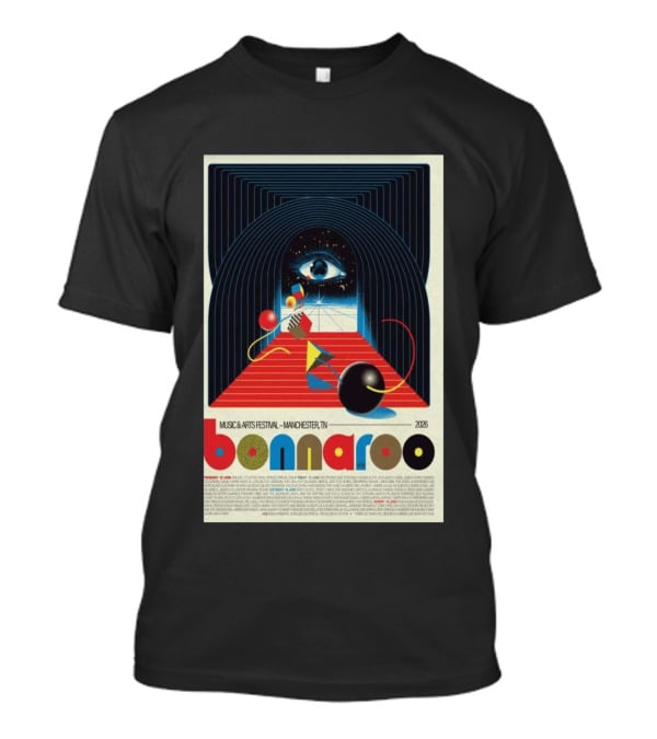 Bonnaroo Music & Arts Festival 2026 Manchester TN June 11 14 Retro Eye T-Shirt