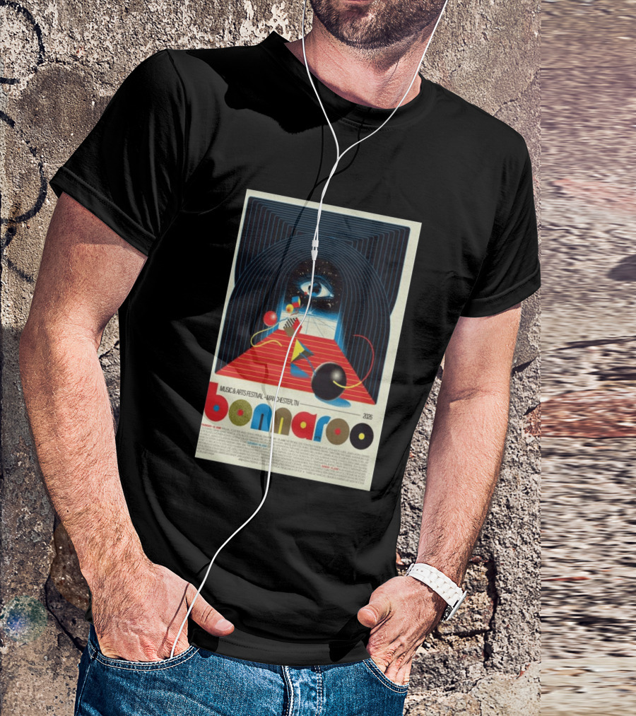 Bonnaroo Music & Arts Festival 2026 Manchester TN June 11 14 Retro Eye T-Shirt