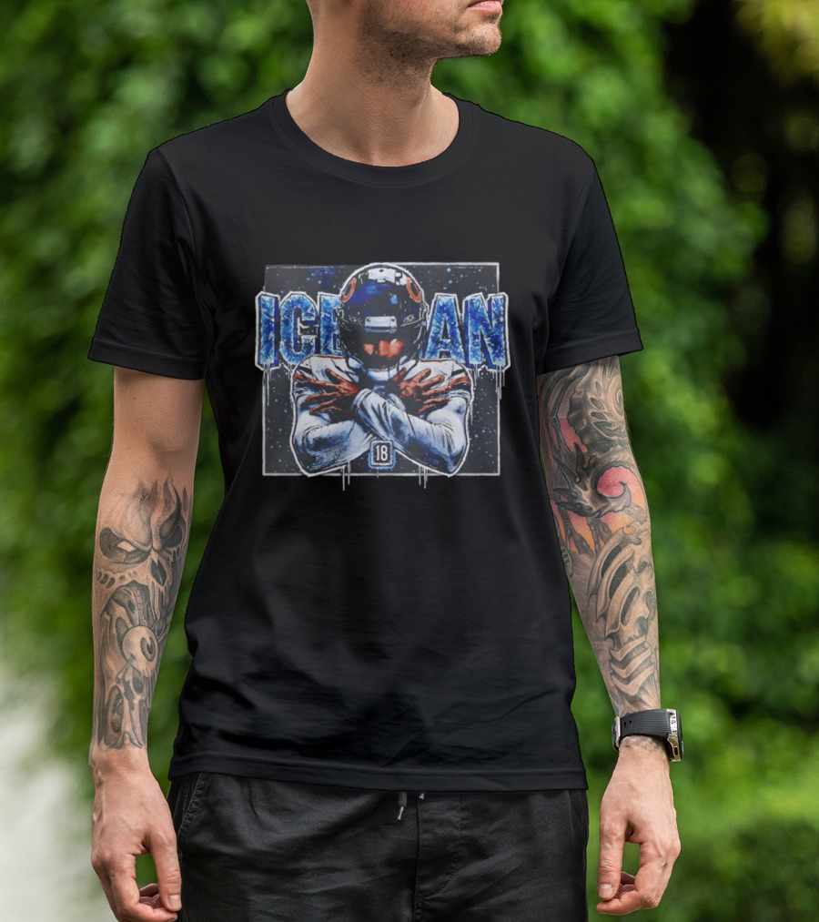 Iceman 18 Chicago Bears Football Player Crossing Arms NFL Fan T-Shirt