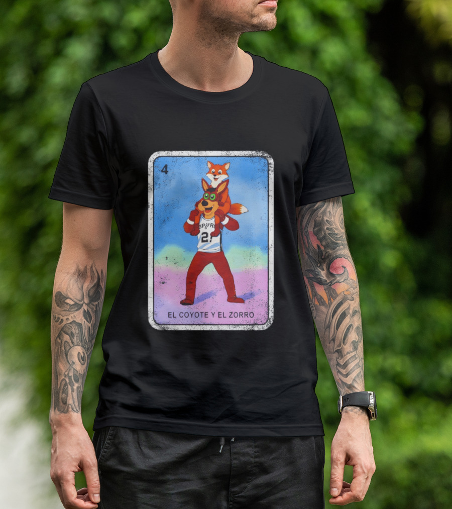 San Antonio Spurs Coyote El Zorro Lotería Card Number 4 T-Shirt