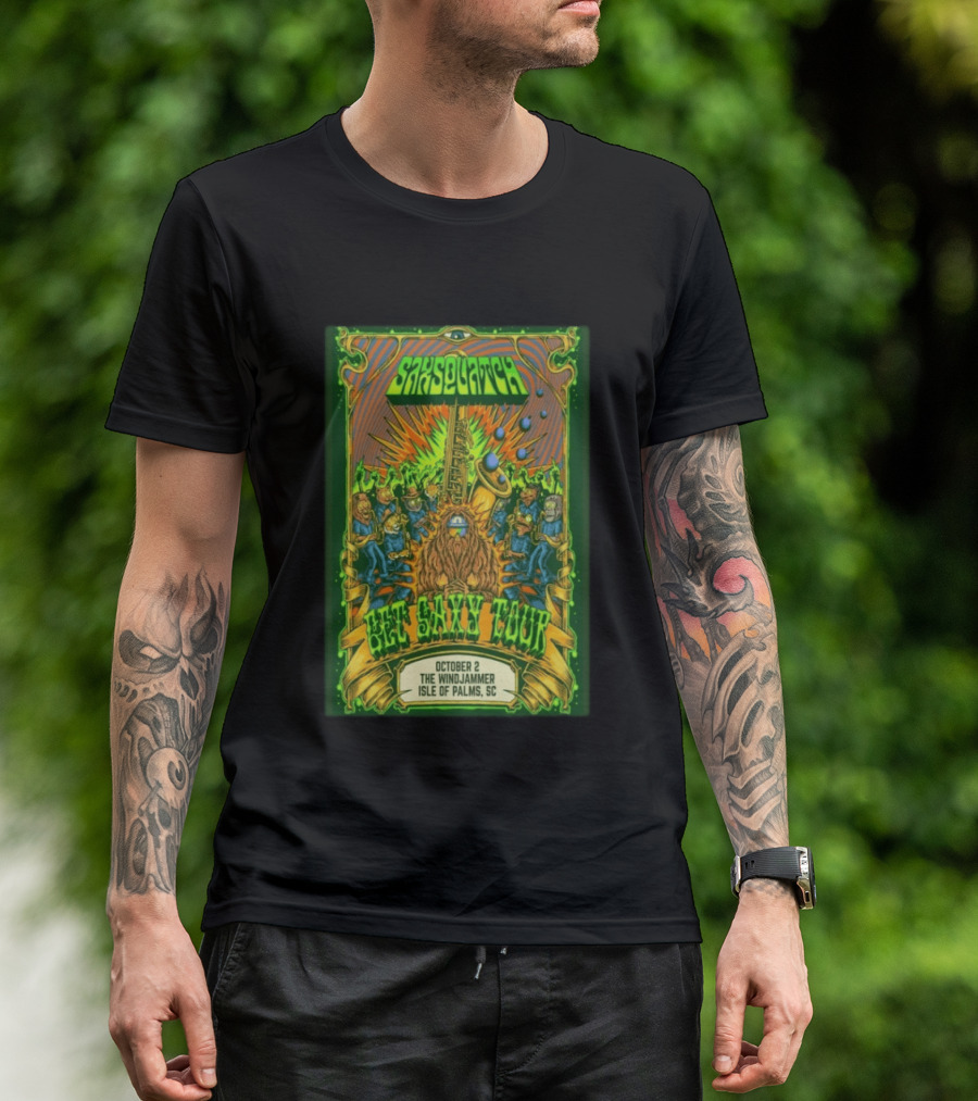 Saxsquatch Get Saxy Tour The Windjammer Isle Of Palms SC October 2 2026 T-Shirt