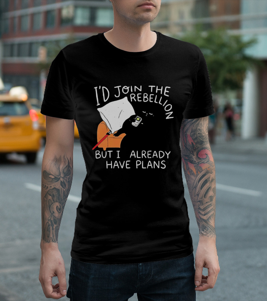Lazy Cat Gaming Couch Rebellion Plans Funny Humor T-Shirt