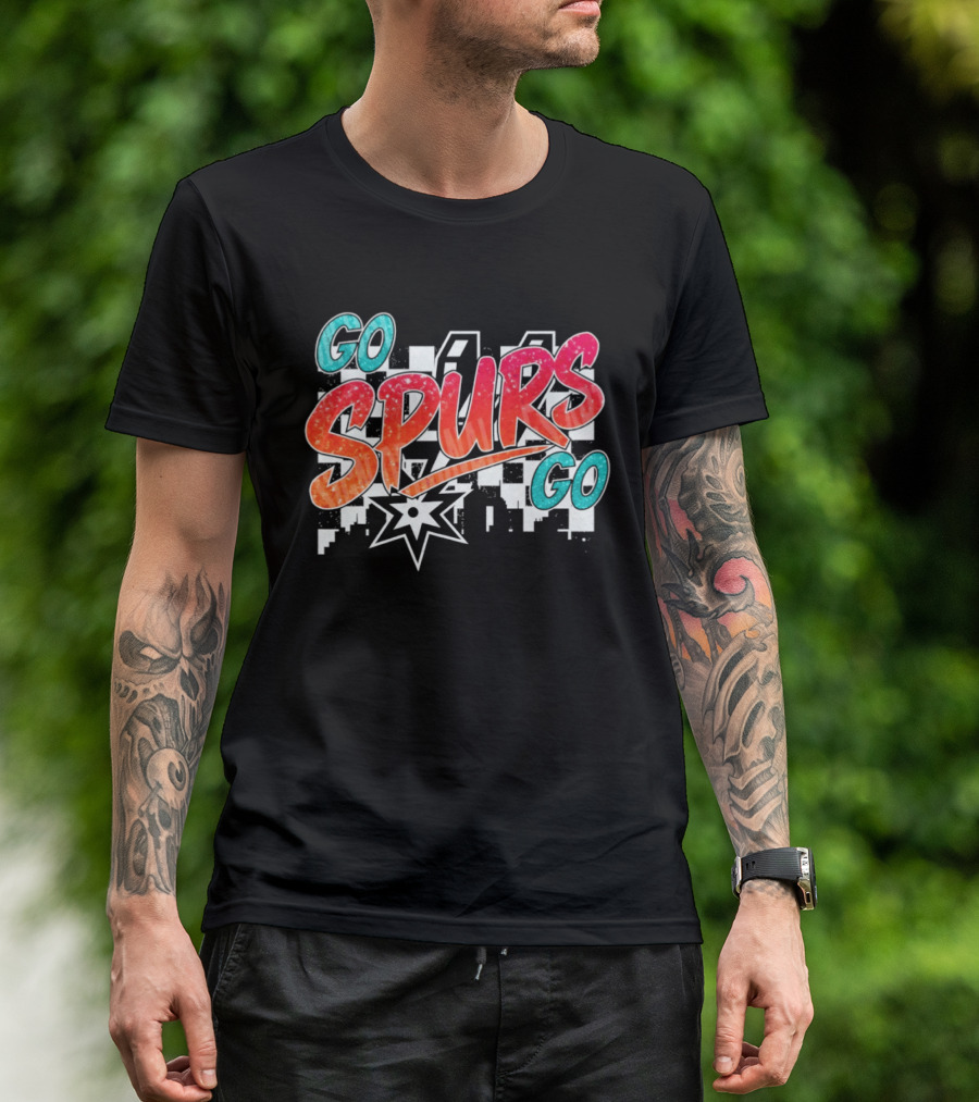 Go Spurs Go San Antonio Spurs Basketball Glitter NBA 2026 Starburst T-Shirt