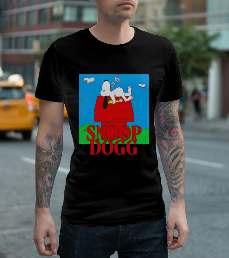 Snoop Dogg Snoopy Parody Relaxing On Doghouse T-Shirt