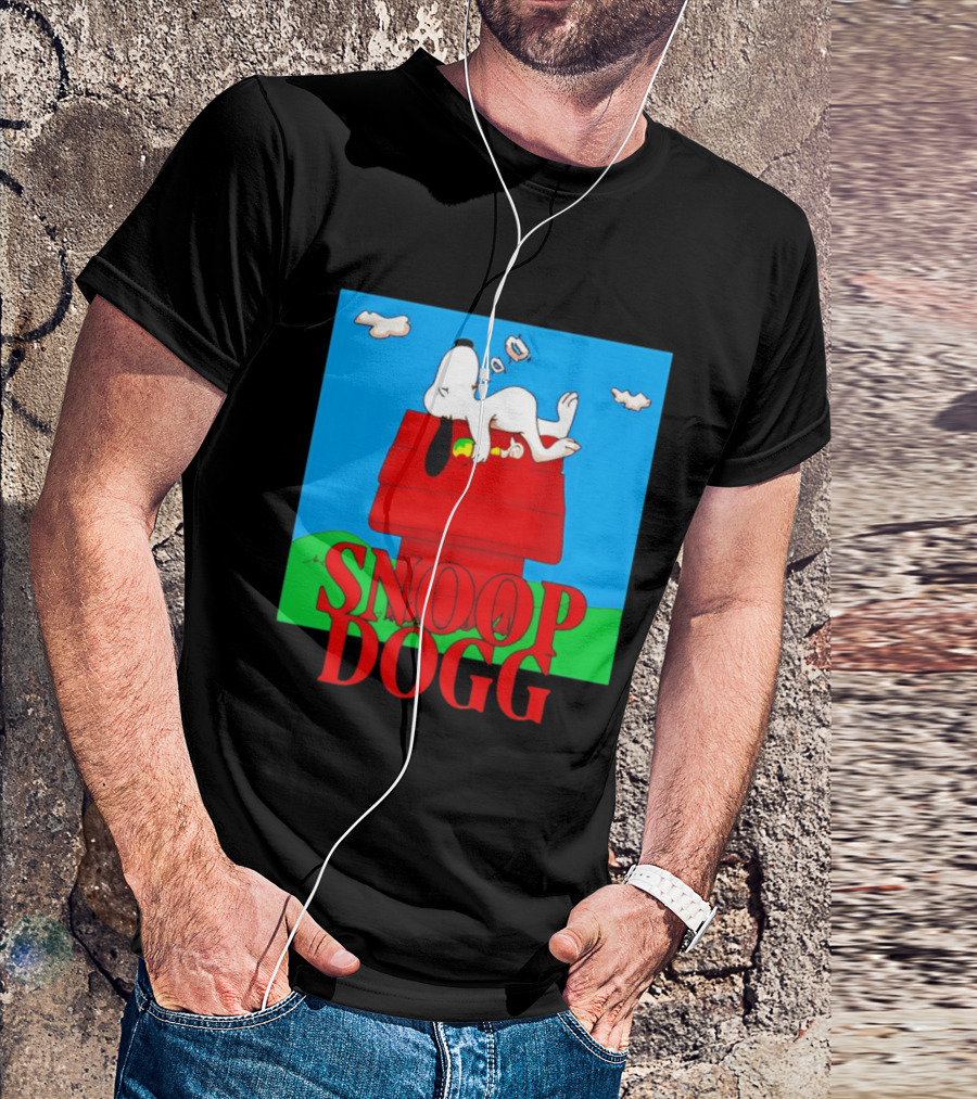 Snoop Dogg Snoopy Parody Relaxing On Doghouse T-Shirt