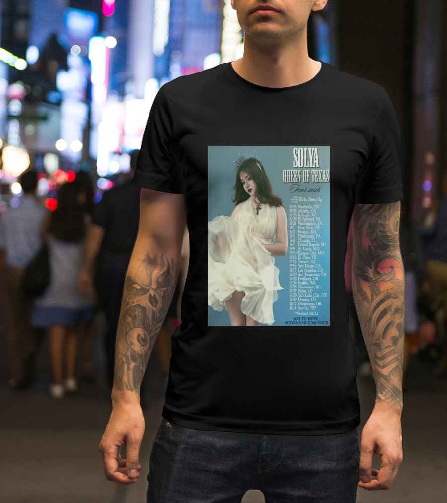 Solya Queen Of Texas Tour 2026 With Special Guest Tele Novella T-Shirt