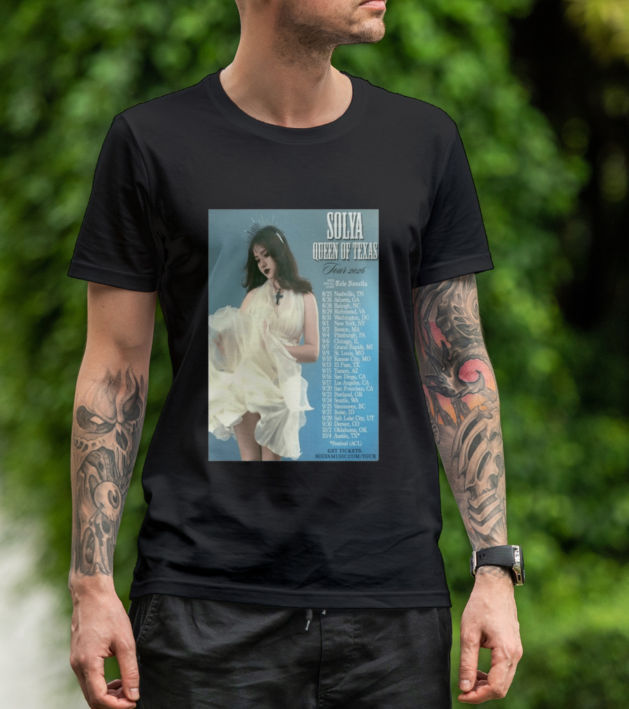 Solya Queen Of Texas Tour 2026 With Special Guest Tele Novella T-Shirt