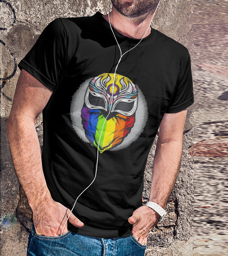 Pride Luchador Mask Rainbow Lucha Wrestling T-Shirt