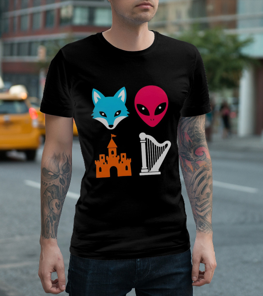 Spurs Fox Alien Castle Harper Basketball Meme T-Shirt