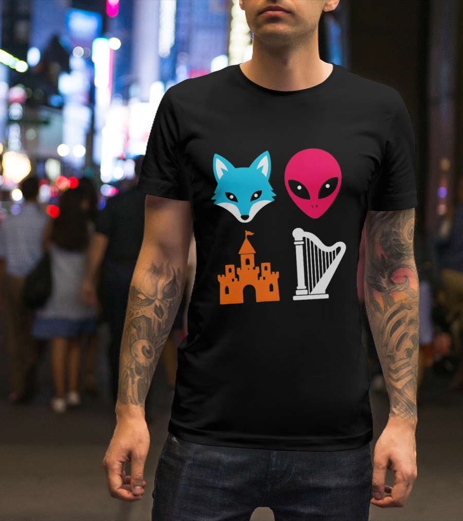 Spurs Fox Alien Castle Harper Basketball Meme T-Shirt