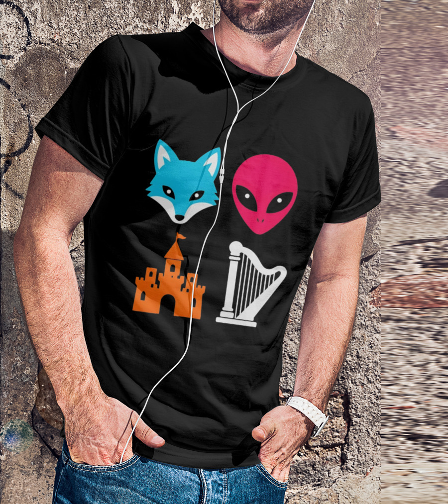 Spurs Fox Alien Castle Harper Basketball Meme T-Shirt