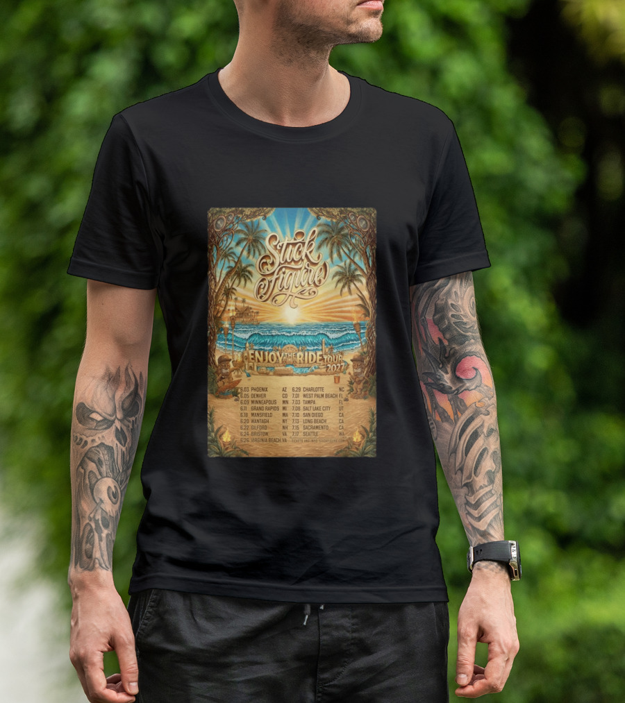 Stick Figure Enjoy The Ride Tour 2027 Phoenix To Seattle Dates And Locations T-Shirt