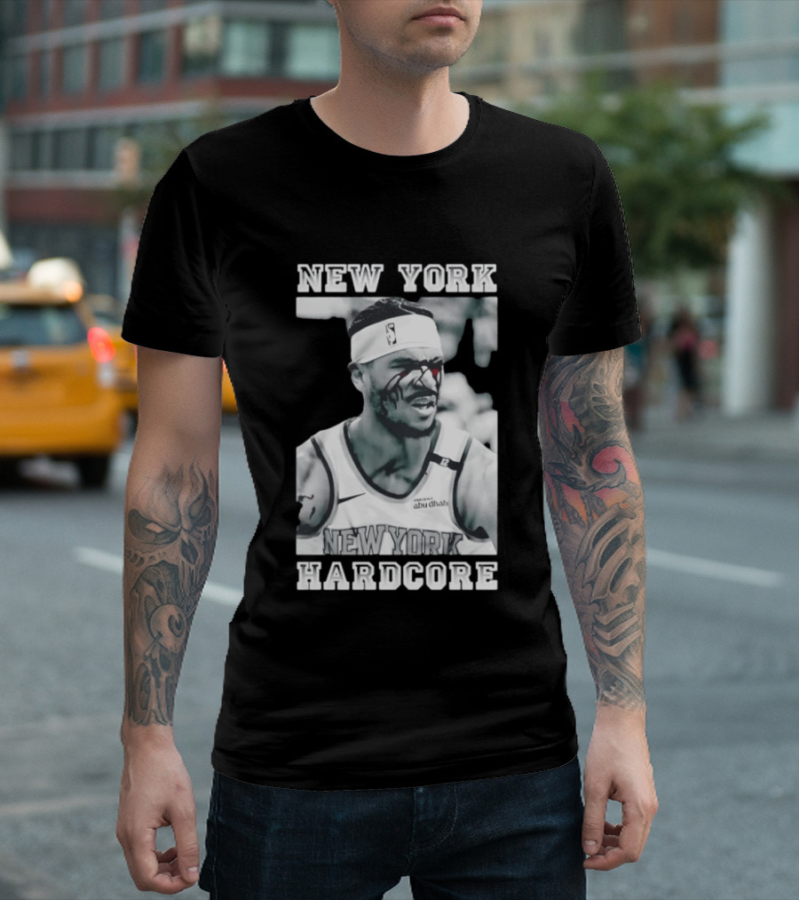 New York Hardcore Josh Hart Bleeding Face NBA Knicks T-Shirt