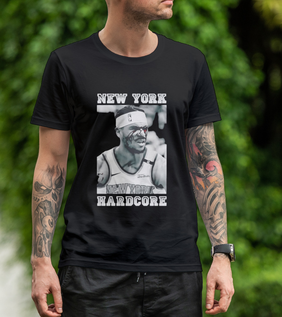 New York Hardcore Josh Hart Bleeding Face NBA Knicks T-Shirt