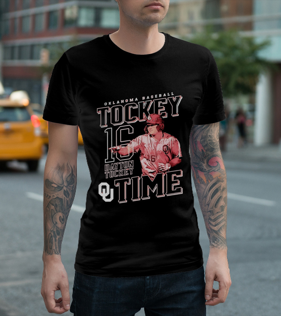 Oklahoma Baseball Tockey Time Number 16 Dayton Tockey T-Shirt
