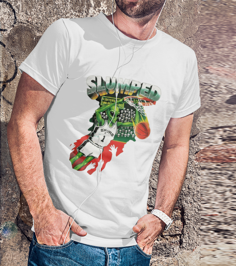 Slumped Alien Basketball Dunk Spurs Number 1 Visitors San Antonio 100 T-Shirt