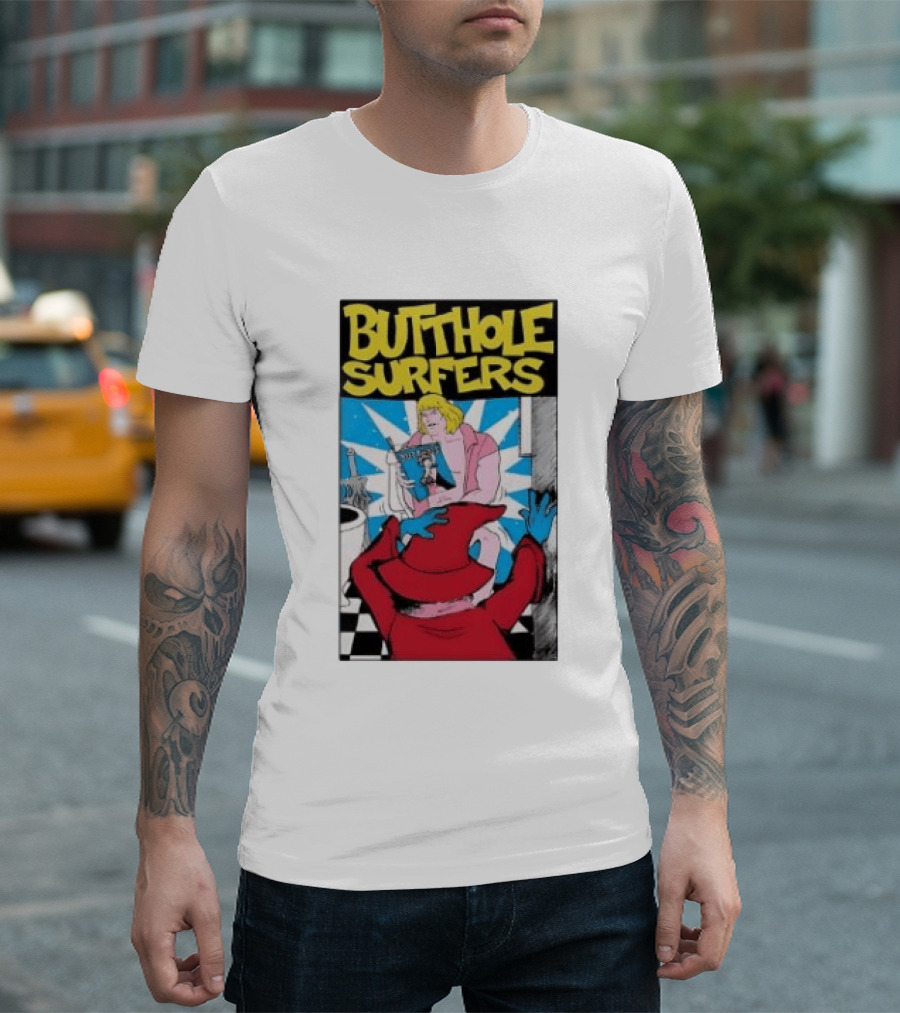 Butthole Surfers Comic Cover With Wizard And Bathroom Scene T-Shirt
