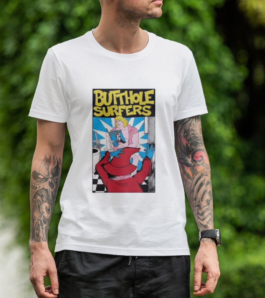 Butthole Surfers Comic Cover With Wizard And Bathroom Scene T-Shirt