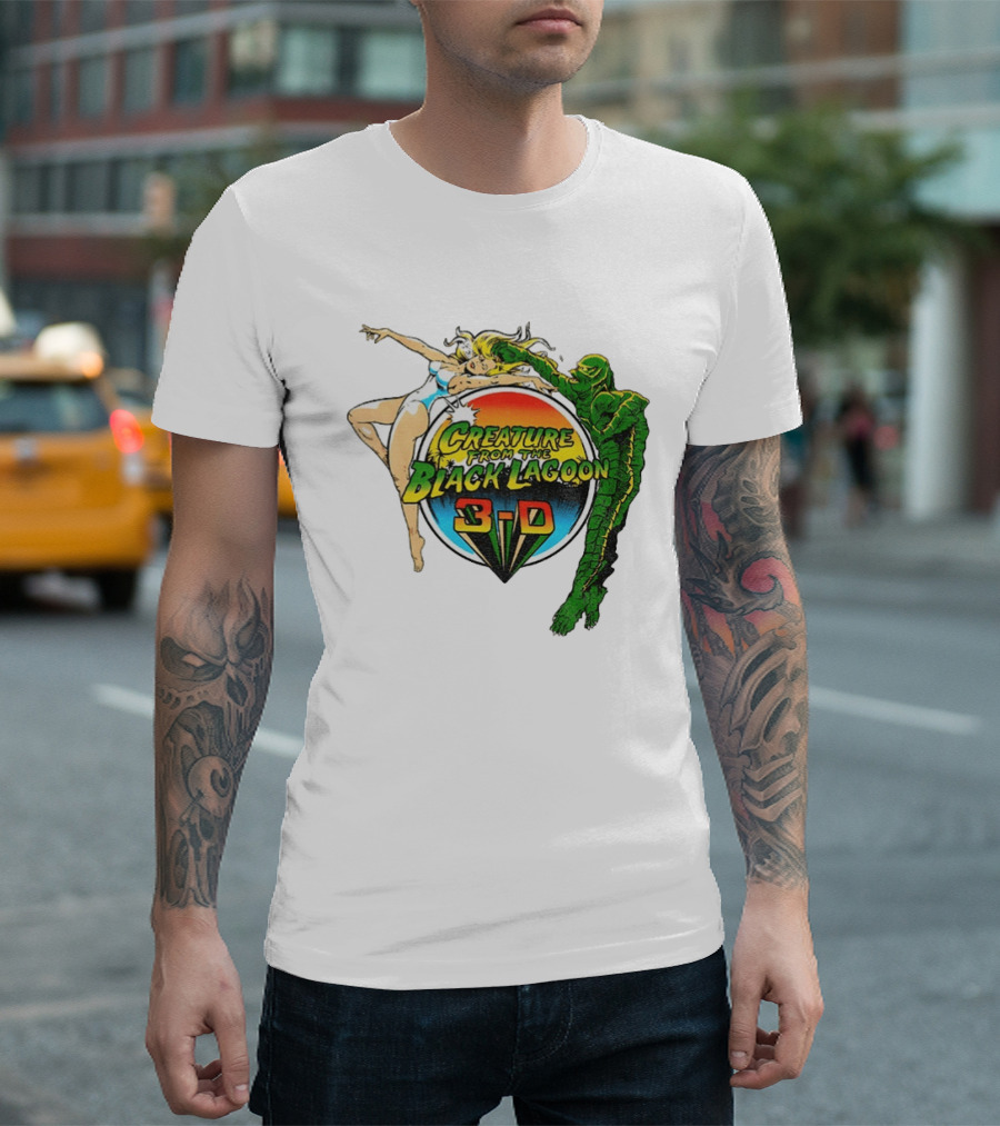 Creature From The Black Lagoon 3 D Gill Man Cartoon T-Shirt