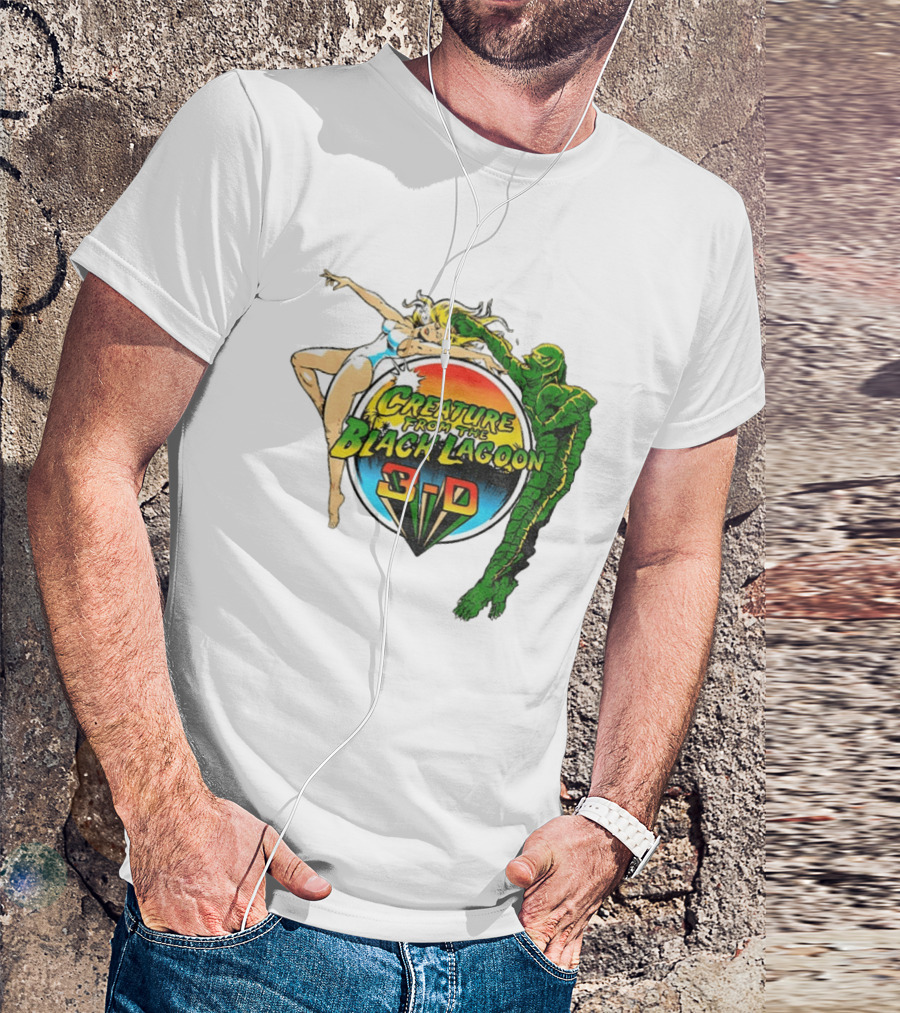 Creature From The Black Lagoon 3 D Gill Man Cartoon T-Shirt