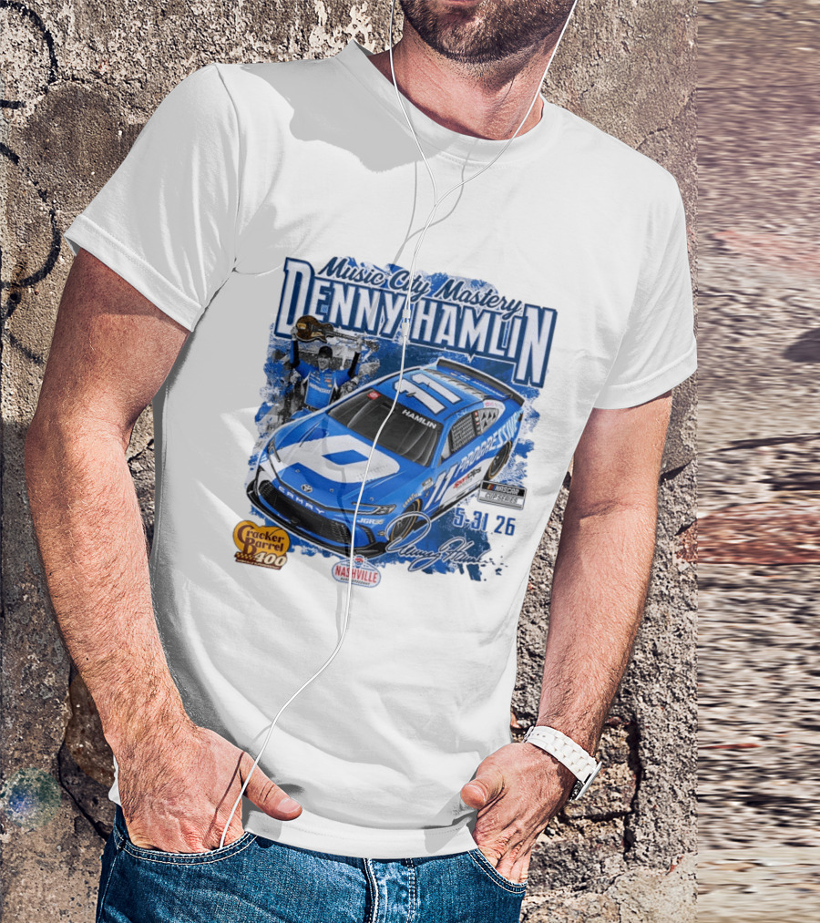 Music City Mastery Denny Hamlin Cracker Barrel 400 Nashville Superspeedway 2026 NASCAR Cup Series T-Shirt