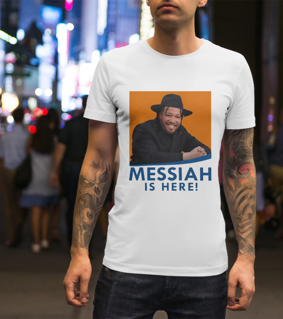 Jalen Brunson Nissim Black New York Knicks Messiah Is Here T-Shirt
