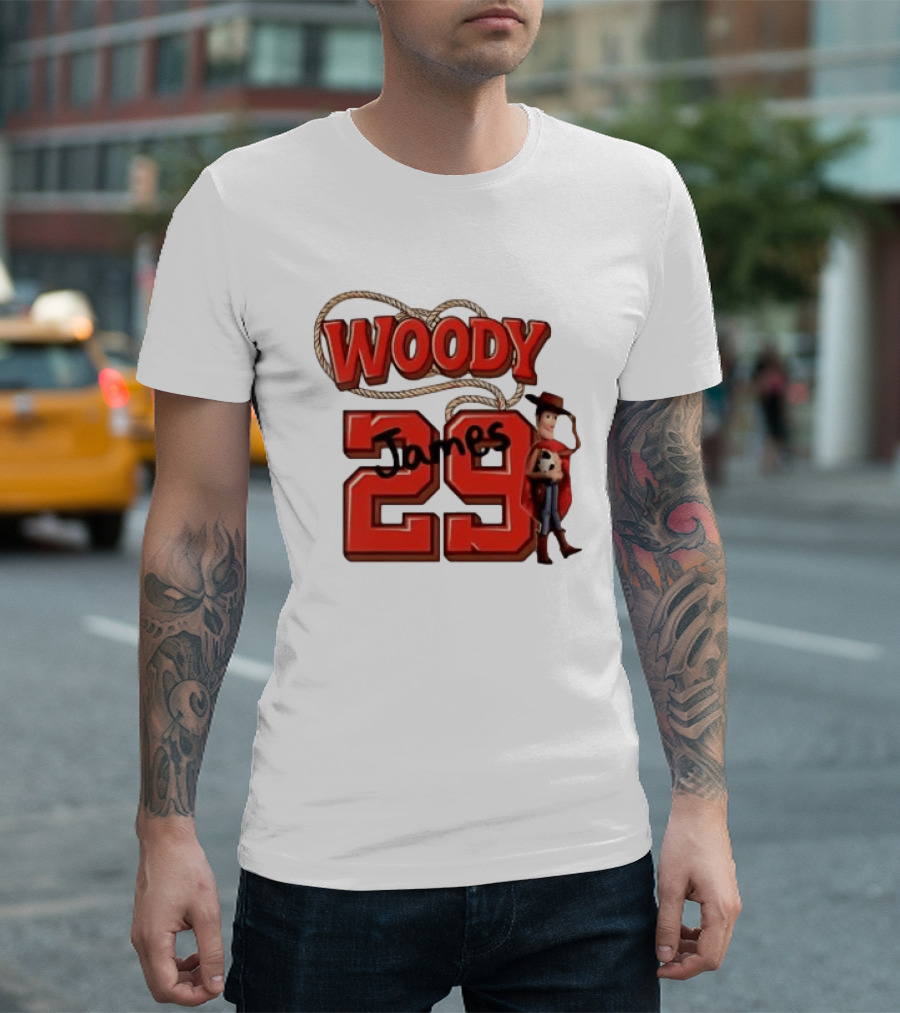 Woody James 29 Toy Story Character Soccer Ball T-Shirt