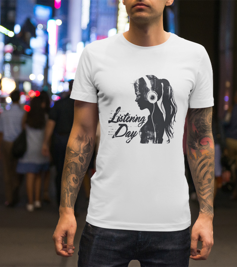 Listening Day Headphones Audio Music Concert T-Shirt