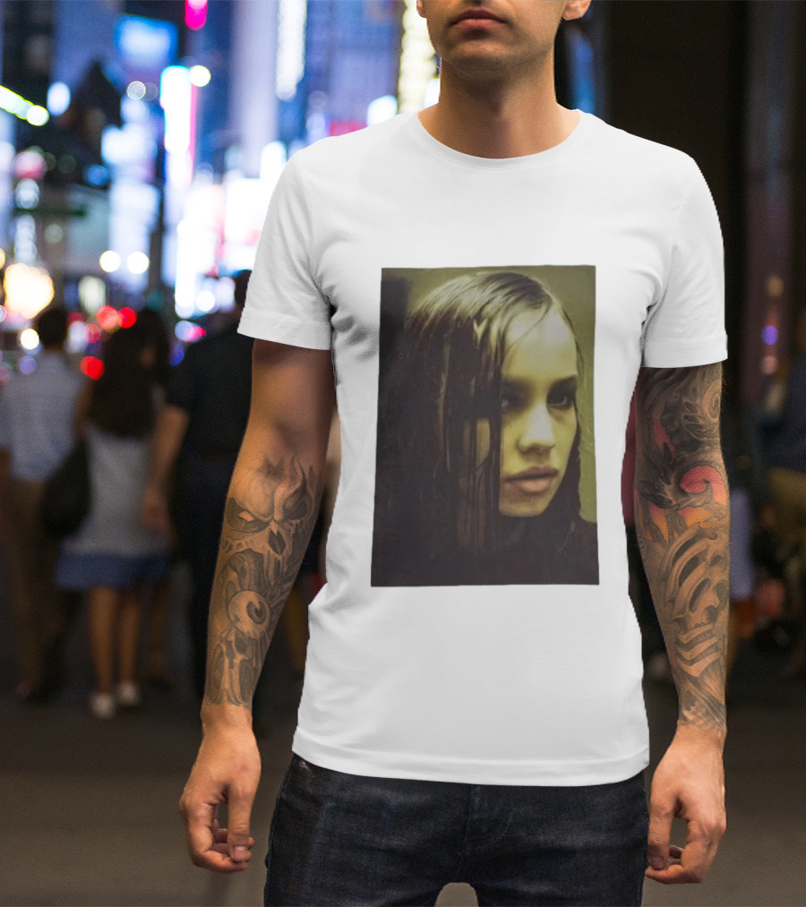 Raf Simons FW18 Christiane F Wet Hair Portrait Fashion T-Shirt