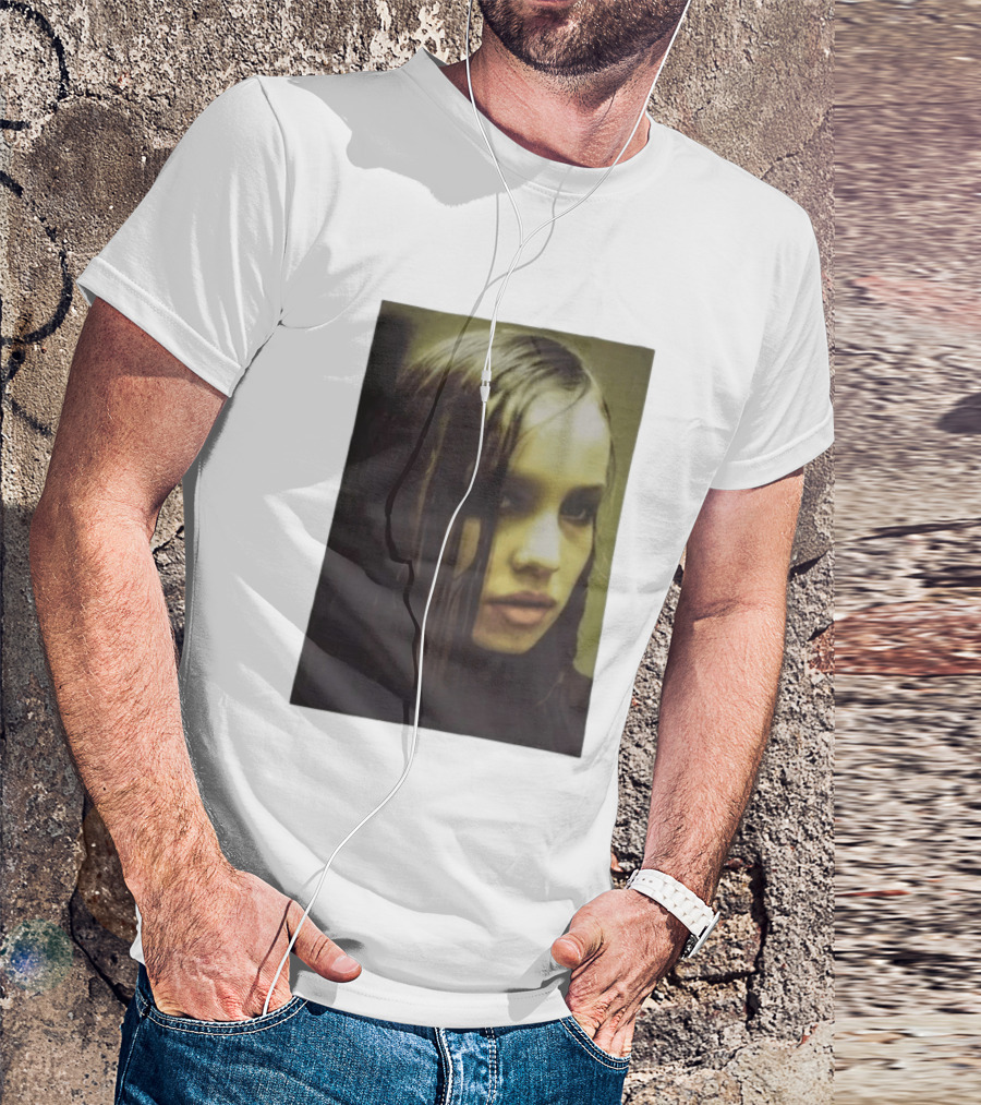 Raf Simons FW18 Christiane F Wet Hair Portrait Fashion T-Shirt