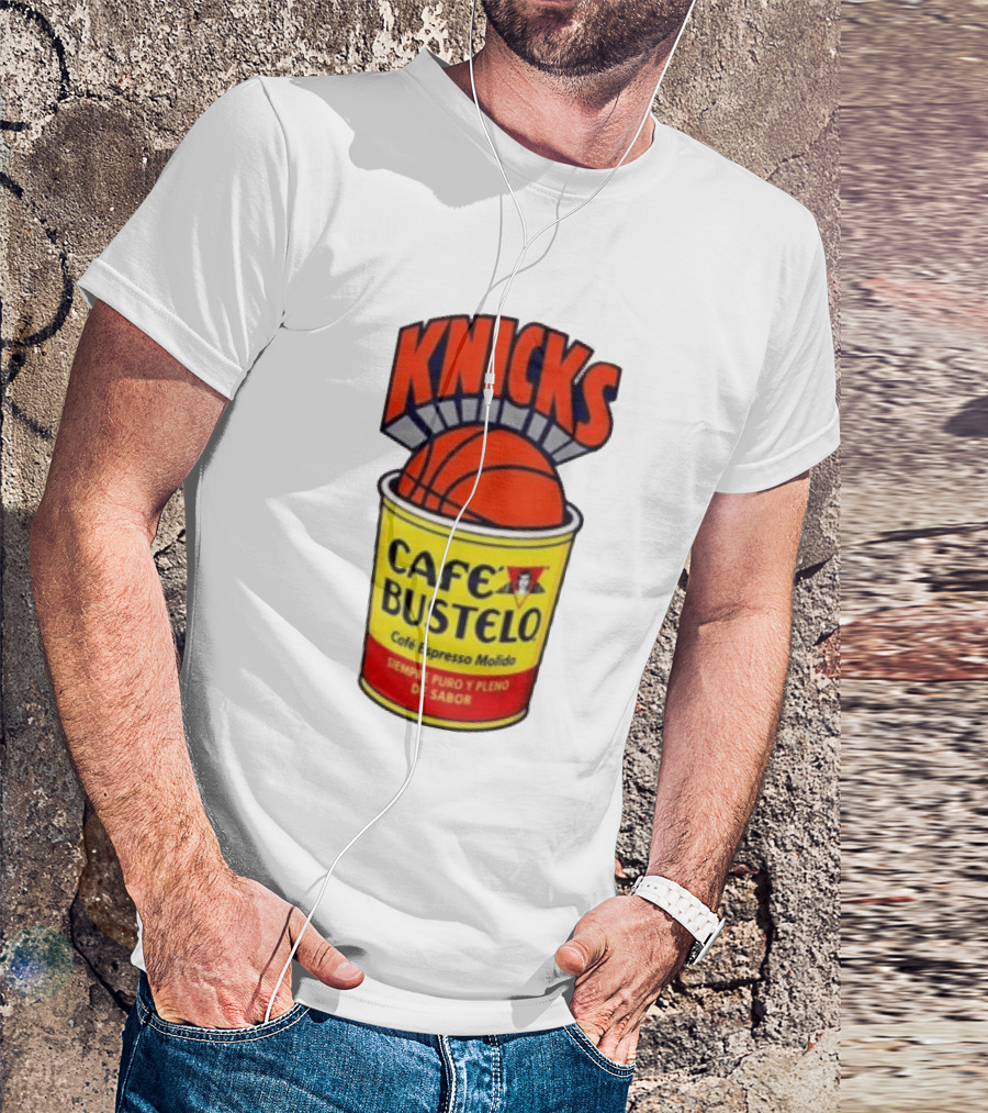 New York Knicks Cafe Bustelo Espresso Molido Basketball NBA T-Shirt