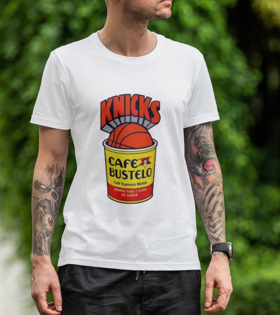 New York Knicks Cafe Bustelo Espresso Molido Basketball NBA T-Shirt