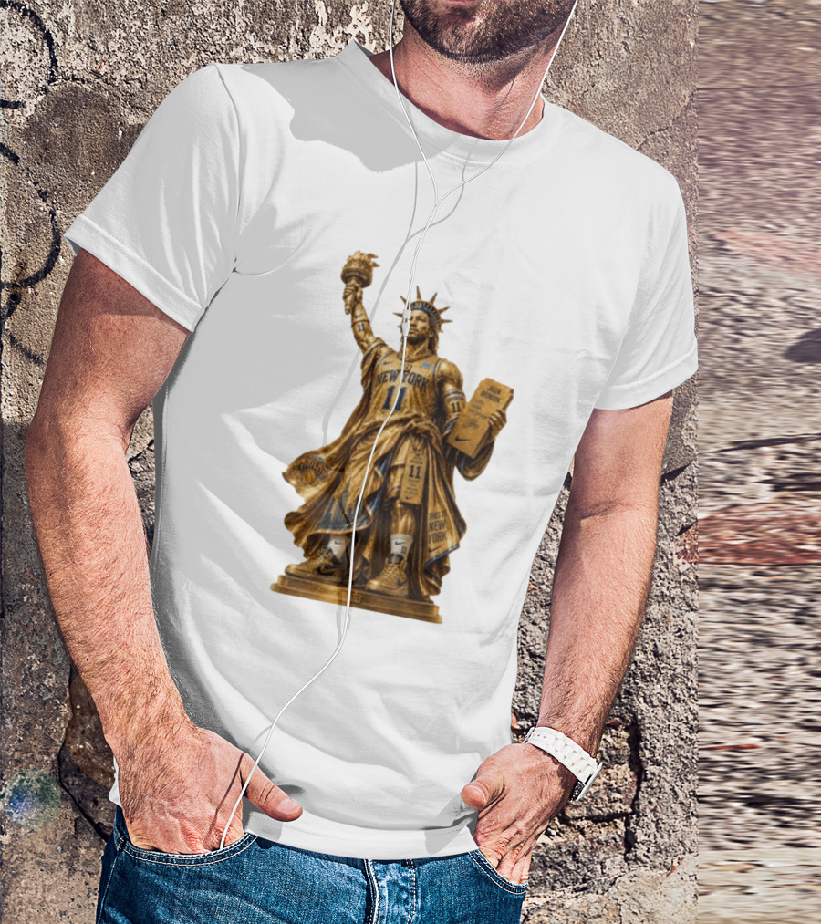 New York Knicks Jalen Brunson Statue Of Liberty Nike 11 Basketball Knicks T-Shirt