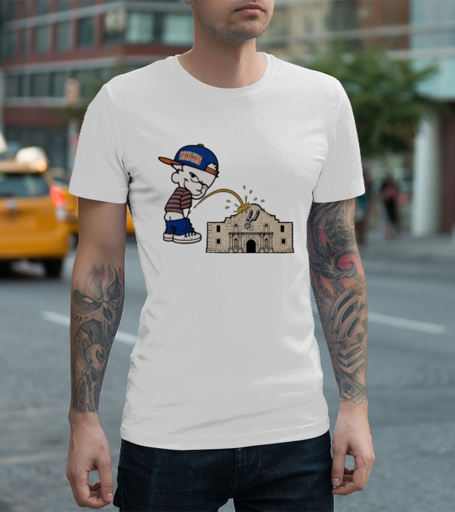 New York Knicks Pissing On San Antonio Spurs The Alamo NBA Rivalry T-Shirt
