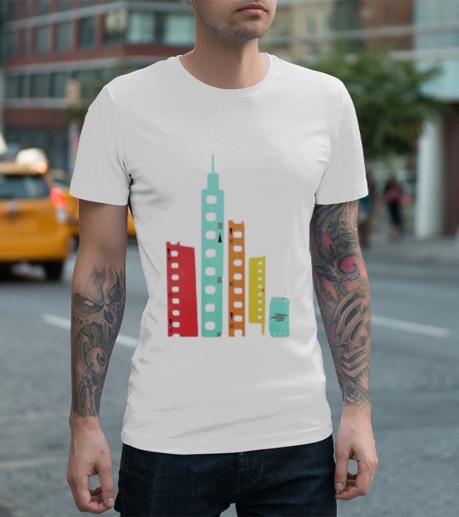 Tribeca Festival Kith 96 Film Reel Skyline New York City Architecture T-Shirt