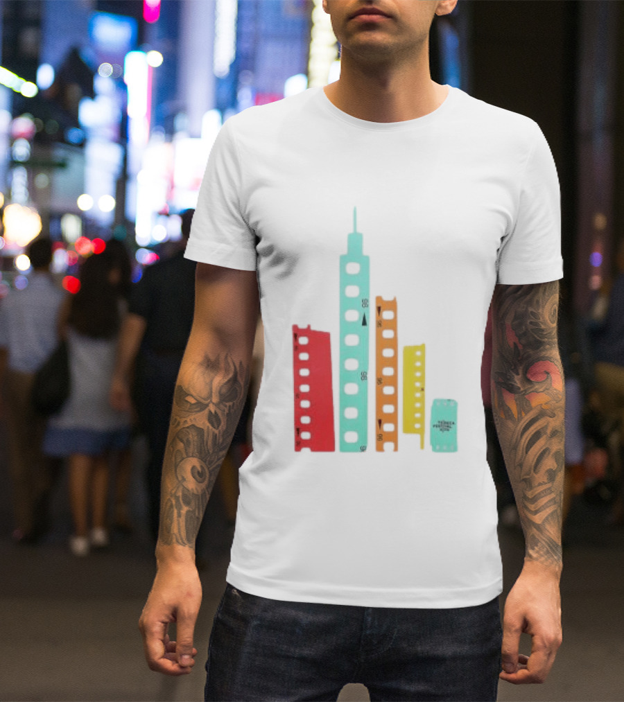 Tribeca Festival Kith 96 Film Reel Skyline New York City Architecture T-Shirt