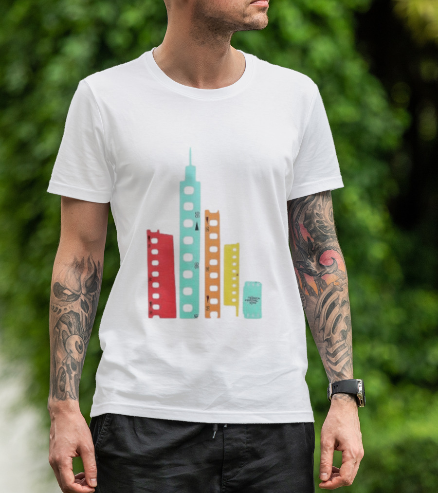 Tribeca Festival Kith 96 Film Reel Skyline New York City Architecture T-Shirt