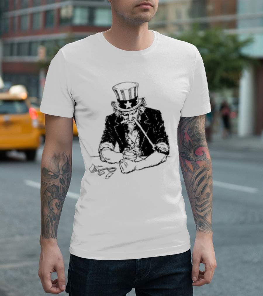 Uncle Sam Heroin Addiction Syringe Needle Dark T-Shirt
