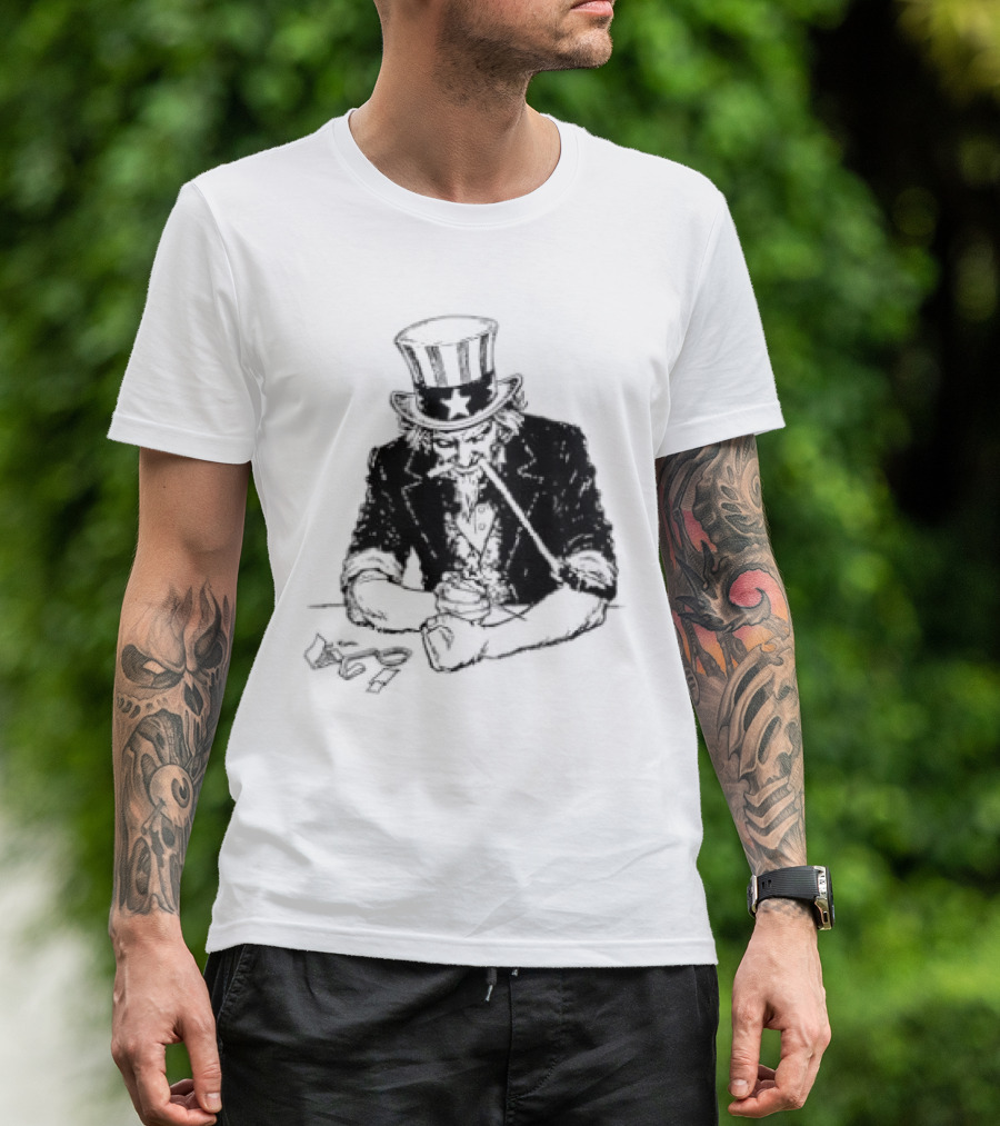 Uncle Sam Heroin Addiction Syringe Needle Dark T-Shirt