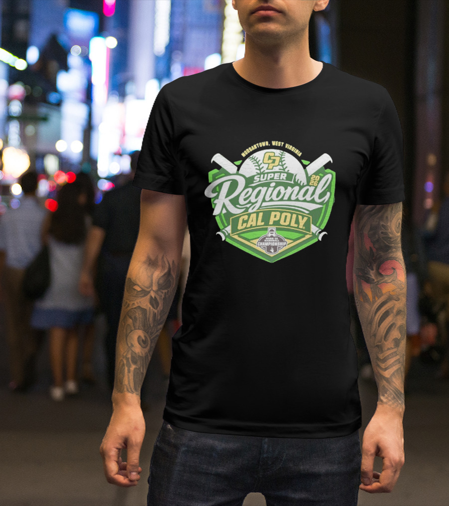 Cal Poly Baseball 2026 Morgantown West Virginia Super Regional NCAA Championship Bound T-Shirt