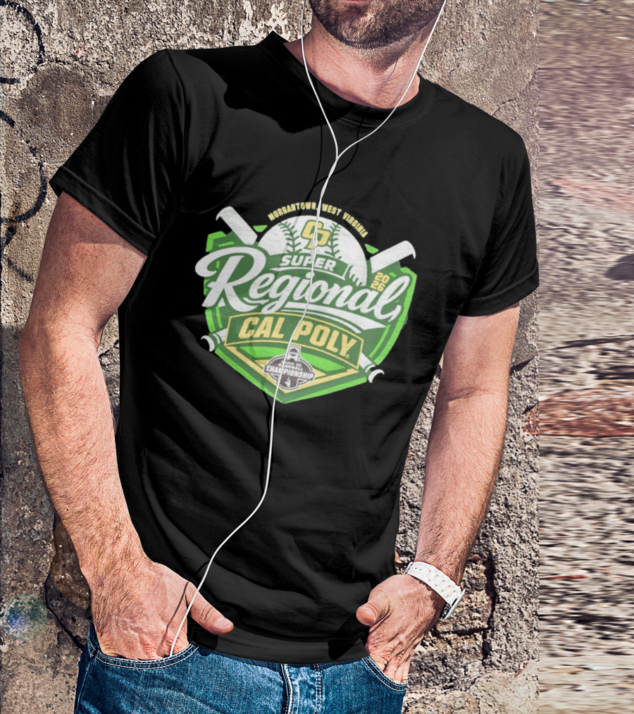Cal Poly Baseball 2026 Morgantown West Virginia Super Regional NCAA Championship Bound T-Shirt
