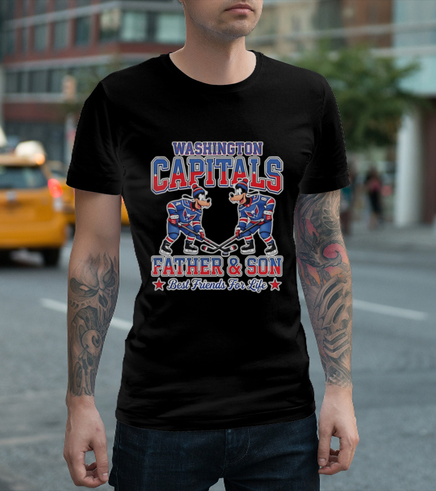 Washington Capitals Goofy Father And Son Best Friends For Life Disney Hockey T-Shirt