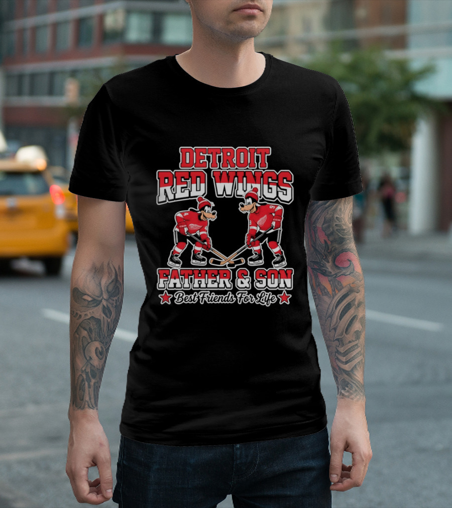 Detroit Red Wings Goofy Father Son Best Friends For Life T-Shirt