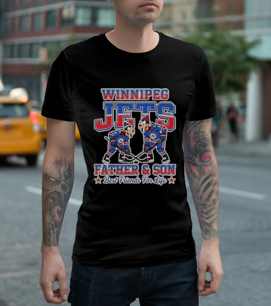 Winnipeg Jets Disney Goofy Father And Son Best Friends For Life T-Shirt